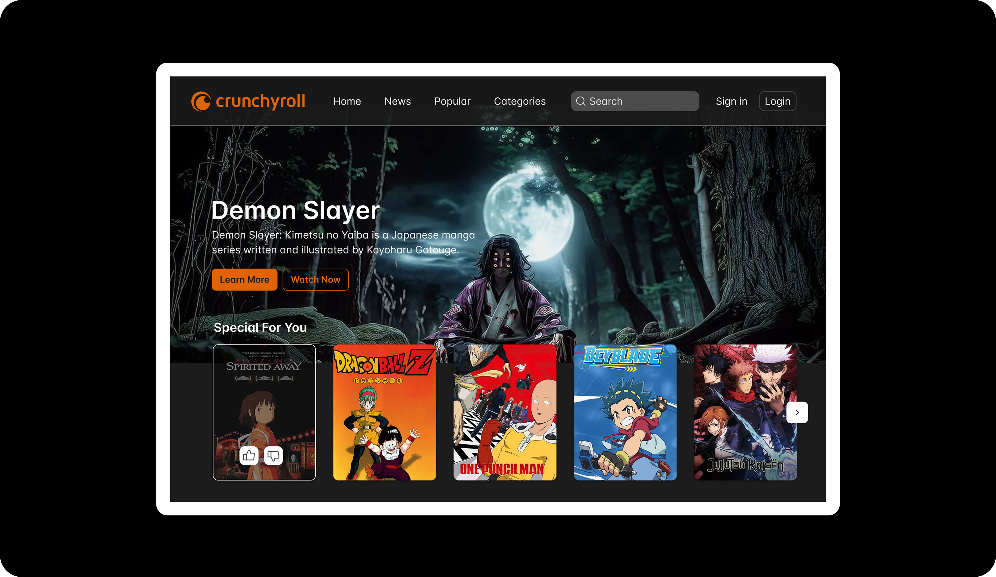 Crunchyroll website redesign preview